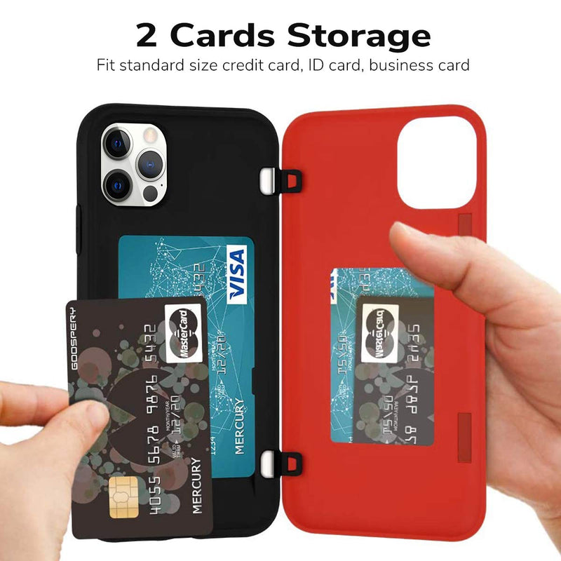 [Australia - AusPower] - ESTPEAK Compatible with iPhone 11 Pro Magnetic Case 5.8",[Hidden Card Holder Wallet Case with Mirror][Built-in Metal Plate Support Magnetic Car Holder][Drop Protection] Phone case-Red Red For iPhone 11 Pro 