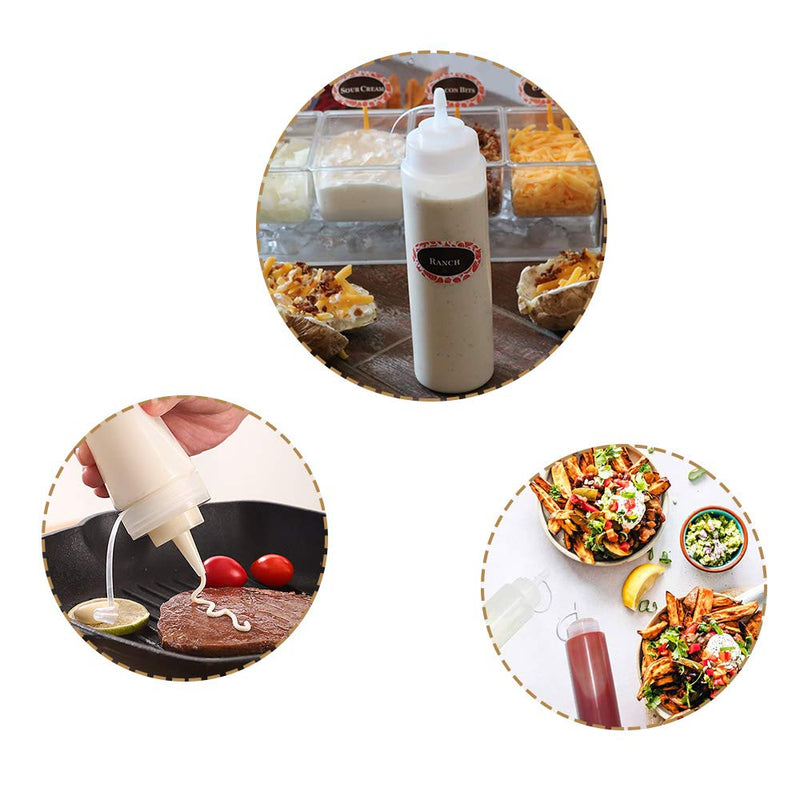[Australia - AusPower] - 15 PCS 8oz Squeeze Bottles,Plastic Condiment Bottle with Twist On Cap Lids,Squeeze Bottle for Sauces,Ketchup,Barbecue,Syrup,Paint 