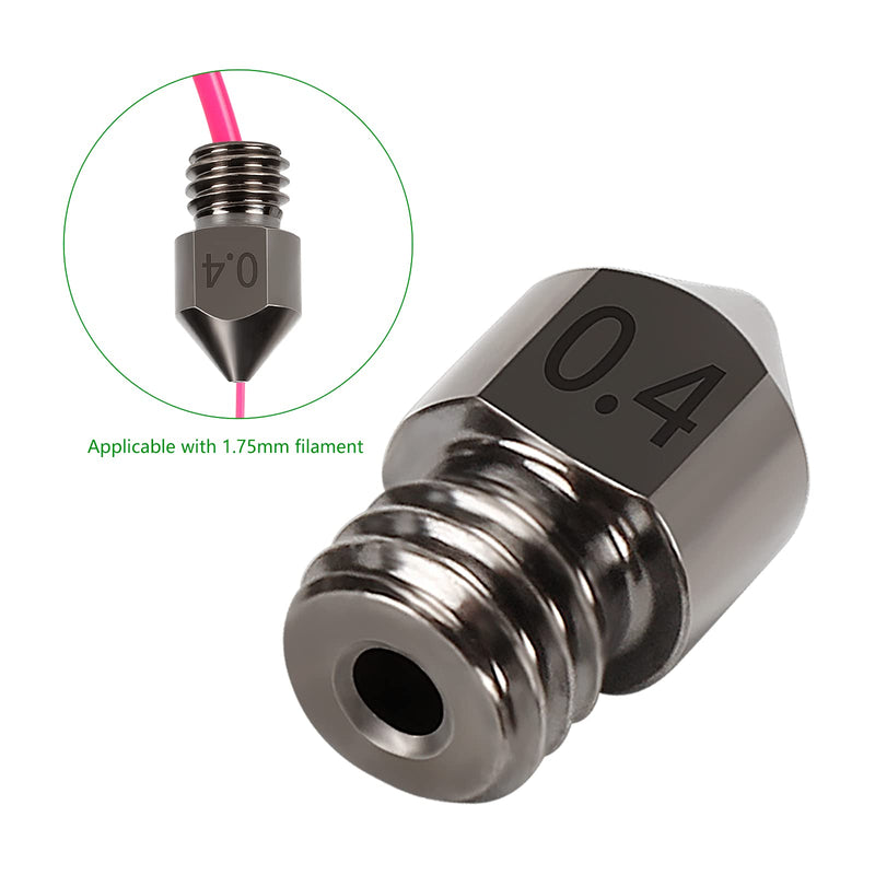 [Australia - AusPower] - 25PCS 3D Printer Extruder Nozzles Hardened Steel, Stainless Steel, Brass High Temperature Pointed Wear Resistant Nozzle 0.2 0.3 0.4 0.5 0.6 0.8 1.0 mm, for CR-10, Ender 3/ Ender3 pro, Aquila No needles 