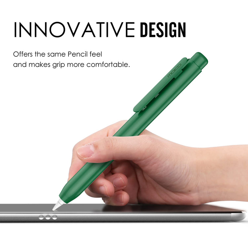 [Australia - AusPower] - MoKo Holder Case Fit Apple Pencil 1st Gen, Retractable Tip Cap Fit New iPad 10th Gen 2022, iPad 9th Gen 2021, iPad 8th Gen 2020 iPad 6th 9.7 2018, iPad Mini 5th Gen Pencil Sleeve, Midnight Green 