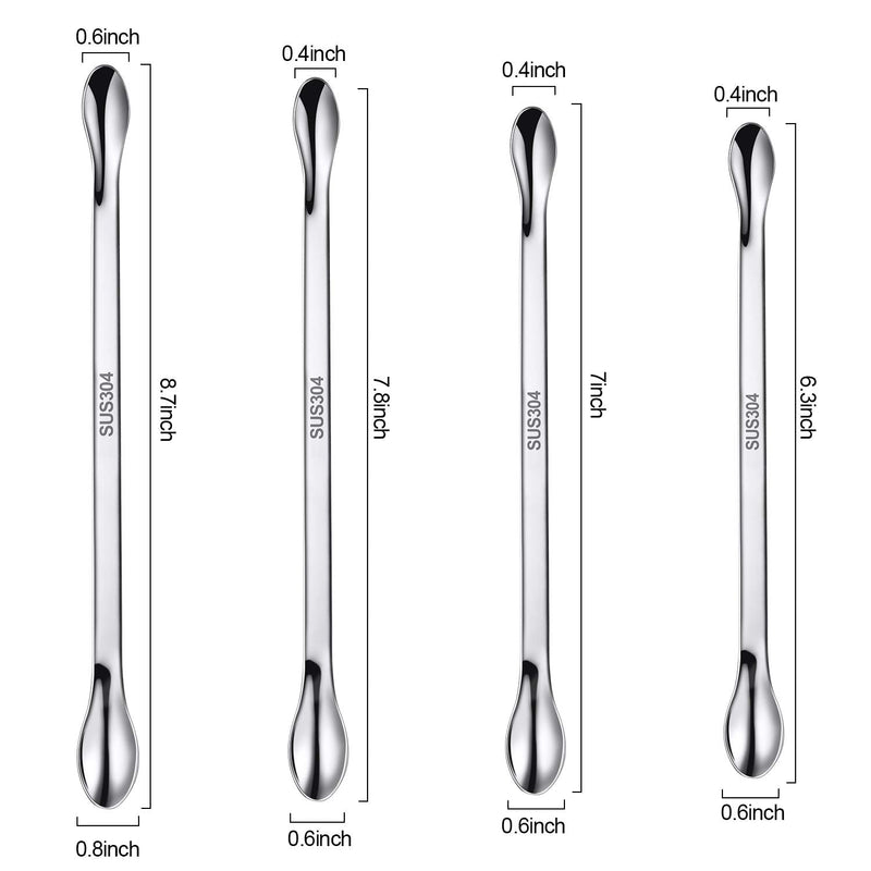 [Australia - AusPower] - 22 Pieces Stainless Steel Lab Spatula Micro Scoop Set Laboratory Sampling Spoon Mixing Spatula for Powders Gel Cap Filler 