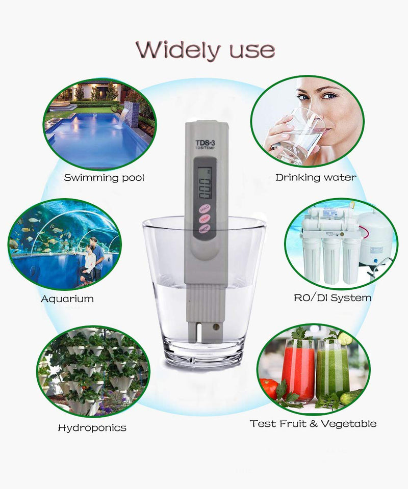 [Australia - AusPower] - Water TDS Meter，WoEluone Water Quality Tester, LCD Display,Accuracy Testing Water Meter for Drinking Water, Aquariums,RO System,Swinging Pool and More 