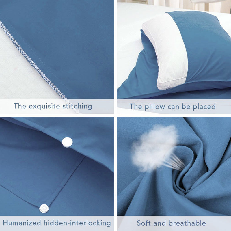 [Australia - AusPower] - JUISEE Sleeping Bag Liner Zipper Lightweight Portable Sleeping Sheet Dirt-Proof Compact Travel Camping Sheet for Outdoor Travel Hiking Hotels Picnics Blue with Bottom Zipper 83x46’’ 