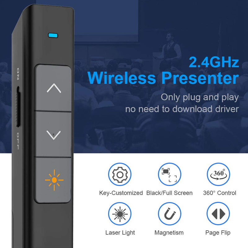 [Australia - AusPower] - NORWII N26 Hyperlink Wireless Presenter with Key-customized Funtion, 330FT Presentation Clicker for PowerPoint Remote Presenter, Slide Advancer Clickerr 