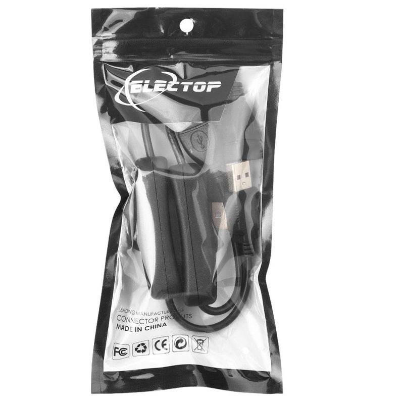[Australia - AusPower] - Electop 2 Pack Male to Female USB Cable with On/Off Switch, USB Extension Inline Rocker Switch for Driving Recorder, LED Desk Lamp, USB Fan, LED Strips Black 