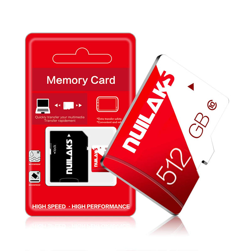 [Australia - AusPower] - 512GB Memory Card Micro SD Card 512GB High Speed Class 10 with SD Card Adapter for Android Smartphone/Digital Action Camera/Tablet and Drone 