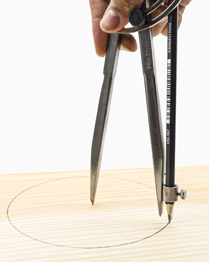 [Australia - AusPower] - Nicpro 8 Inch Compass for Woodworking with Wing and Pencil Holder, Professional Carpenter Pencil Compass Great for Geometry, Drawing, Drafting 