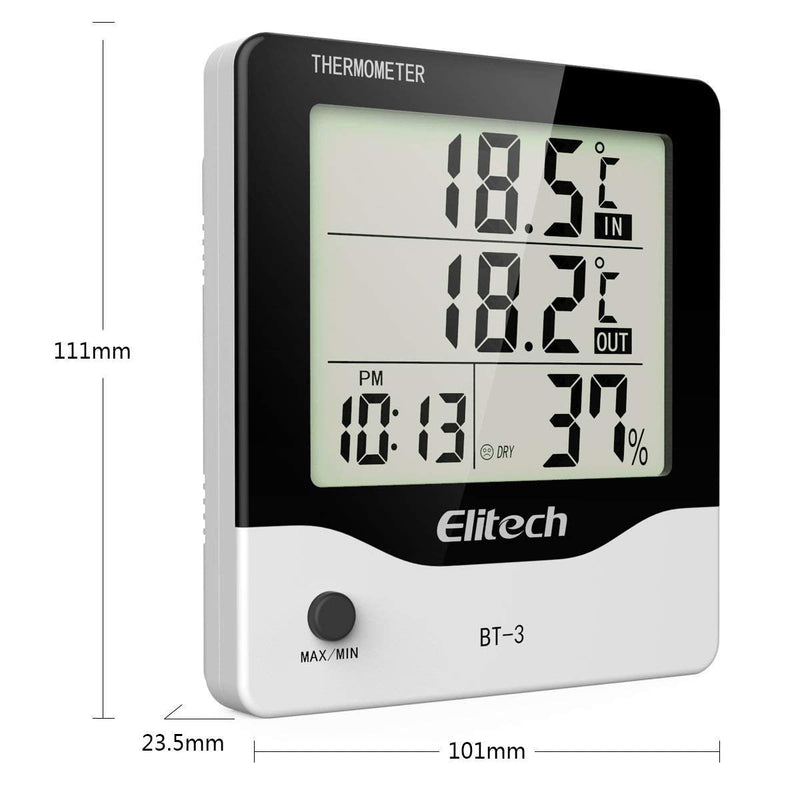 [Australia - AusPower] - Elitech BT-3 Digital Hygrometer Thermometer Temperature and Humidity Monitor Indoor/Outdoor 