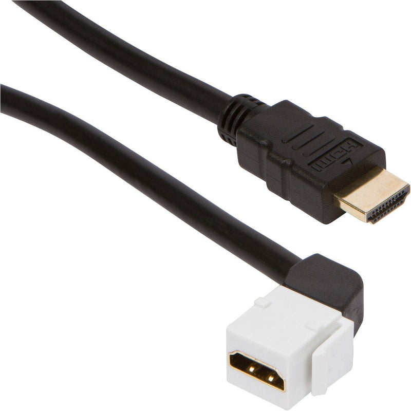 [Australia - AusPower] - Buyer's Point HDMI Keystone Cable, 6ft (1.8m) 28 AWG, with Ethernet Female-Male (1, 90 Degree) 1 Black 