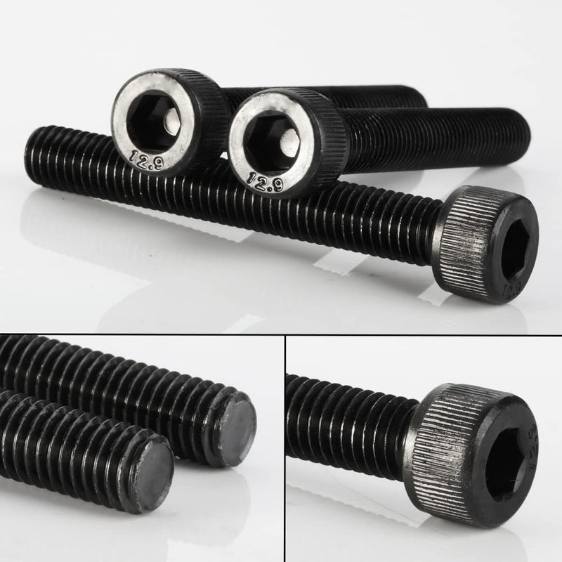 [Australia - AusPower] - M5 x 8mm 10mm 12mm 16mm 20mm Socket Head Cap Screws Screw Assortment, Grade 12.9 Alloy Steel, Black Oxide, 50 PCS M5 x 8/10/12/16/20mm (50 PCS) 