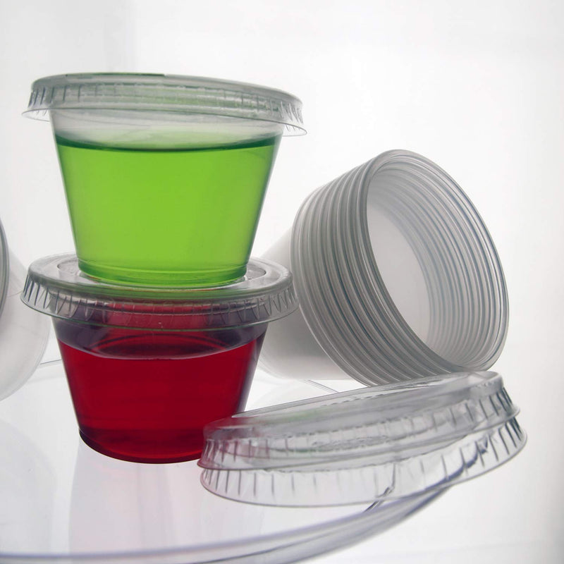 [Australia - AusPower] - Party Essentials N2550 Squeezable Plastic Gelatin/Jello Shot Glasses/Portion Souffle Cups/Condiment Sauce Containers with Lids, 50 Sets, 2.5 oz. Clear 