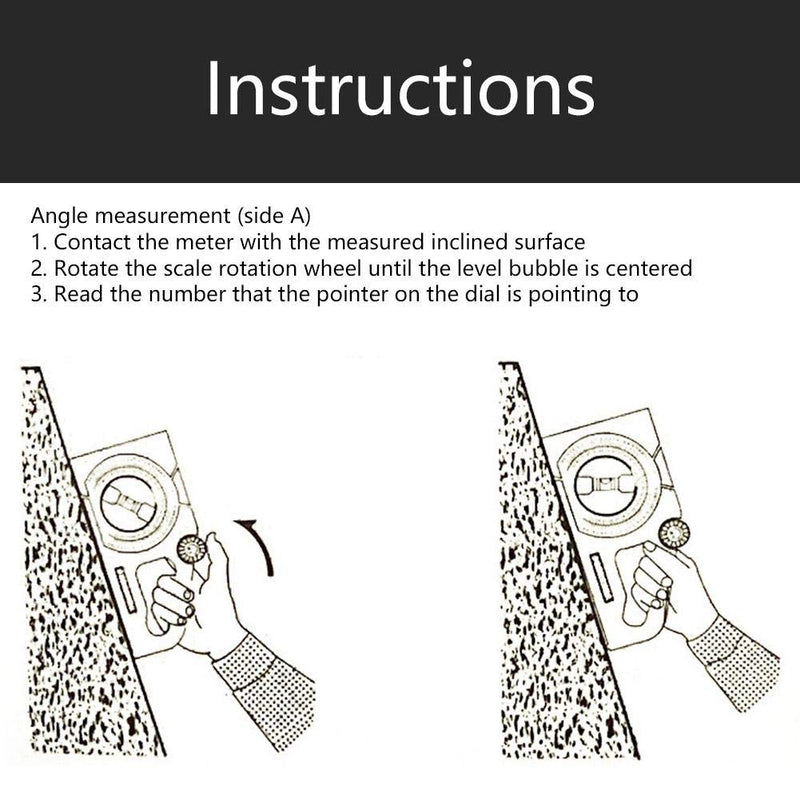 [Australia - AusPower] - Engineering Inclinometer, ABS Universal Slope Measuring Ruler Multifunction Angle Meter 0-180° for Household Industrial Use 