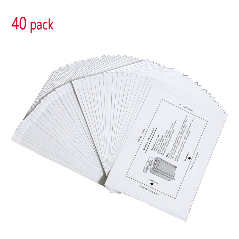 [Australia - AusPower] - EVNSIX 40 Pack Paper Shredder Sharpening Lubricating Shredder Sheets Lubricant Sheets 40Pack 