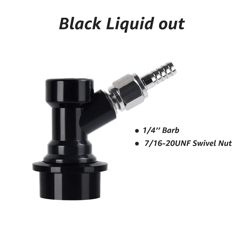 [Australia - AusPower] - MRbrew 1 Pair Ball Lock Disconnect Set, Home Brew Ball Lock Corny Keg Fittings for Keg Posts Coupler, with Stainless Steel 5/16'' Gas & 1/4'' Liquid Barbs & Extra 2 Hose Clamps & MFL Swivel Nuts Black 