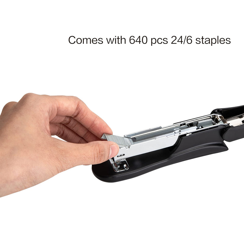 [Australia - AusPower] - Deli Stapler Value Pack, Desktop Staplers, Office Stapler, 20 Sheet Capacity, Includes Staples & Staple Remover, Black Stapler with Staples and Remover B - Black 