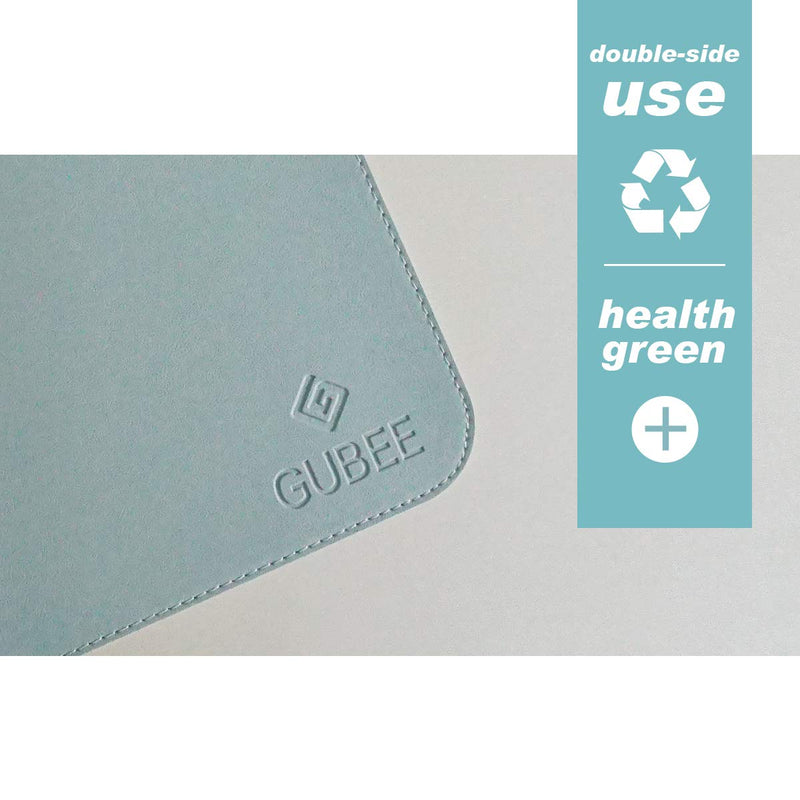[Australia - AusPower] - GUBEE PU Leather Multifunctional Office Desk Pad,Waterproof Non-Slip Anti-Dirty Mouse Pad Mat for Office and Home,Travel,Large Size 35.43x15.75x0.08inch (Blue) Blue/Silver 
