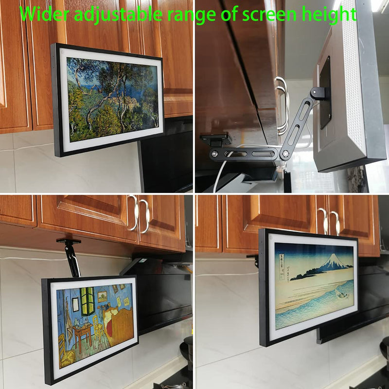 [Australia - AusPower] - ATOPHK Under-Cabinet Mount， Aluminum Material Stand for Amazon Echo Show 15，Multi Angle Adjustment，Horizontal and Vertical Screens Rotate Freely，Ceiling or Under-Cabinet Mount Black 