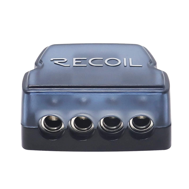 [Australia - AusPower] - RECOIL DB14 4 Way Power Distribution Block, 1 X 0/2/4 Gauge in / 4 X 4/8 Gauge Out Power Distribution Ground Distributor Block for Car Audio Amplifier Splitter (1PCS) 4 Way Power Distribution Block 1PCS 