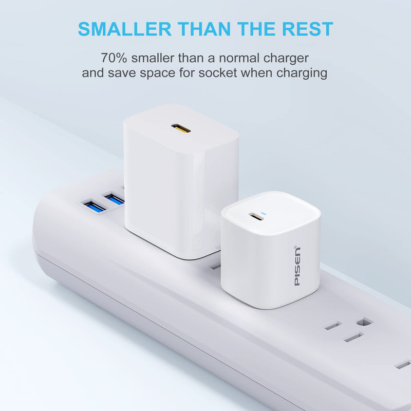 [Australia - AusPower] - PISEN USB C Charger 30W GaN Fast Wall Charger Mini Charger Adapter Cell Phone Charger Block PD 3.0 Fast Charger Compatible for MacBook Air/13/12/11 Mini Pro Max, Galaxy S21, AirPods, iPad, Pixel 