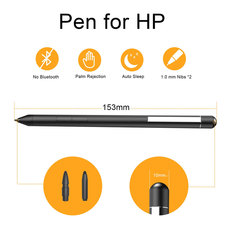 [Australia - AusPower] - Active Stylus Pen for HP Envy x360 15-dr0xx 15-bp0 15-bq0 15-cn0, 12-e0xx 12g0xx; HP Pavilion x360 14m-cd0xx 11m-ad0 14M-ba0 14-cd0 15-br0;HP Spectre x360（Check The Compatible List Before Buying﻿） Black 