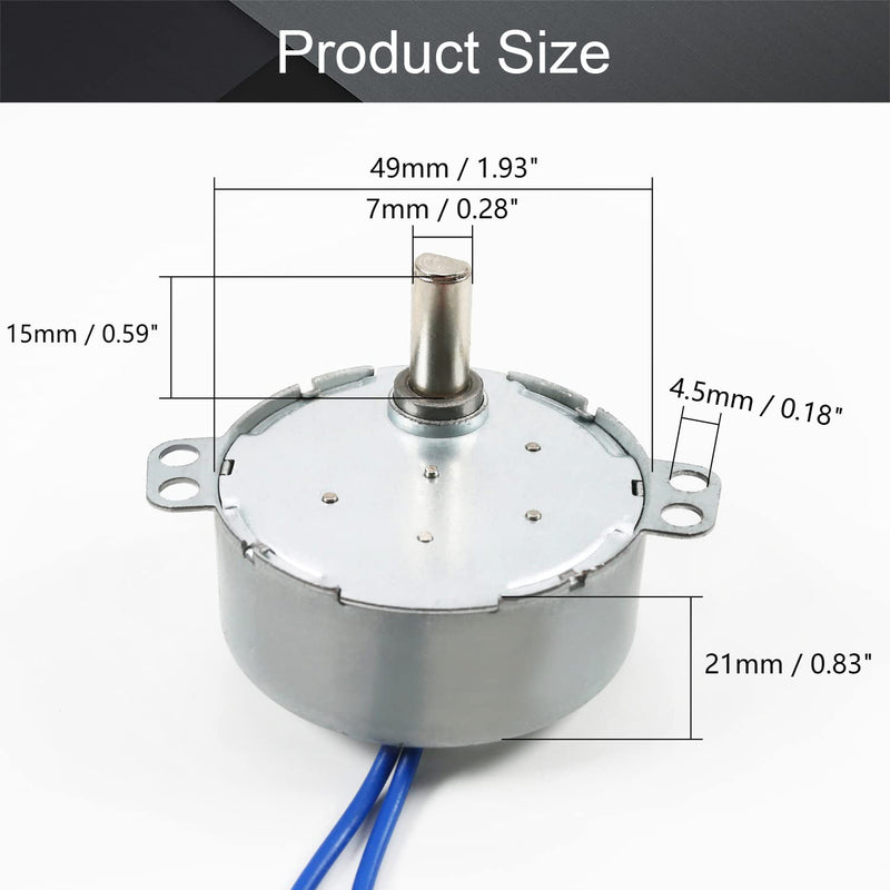 [Australia - AusPower] - Fielect 2Pcs Synchronous Motor AC 110V 2.5-3RPM Turntable Motor CW/CCW Direction 4W TYC-50 Single Flat Shaft Flat Shaft CW/CCW 2Pcs 