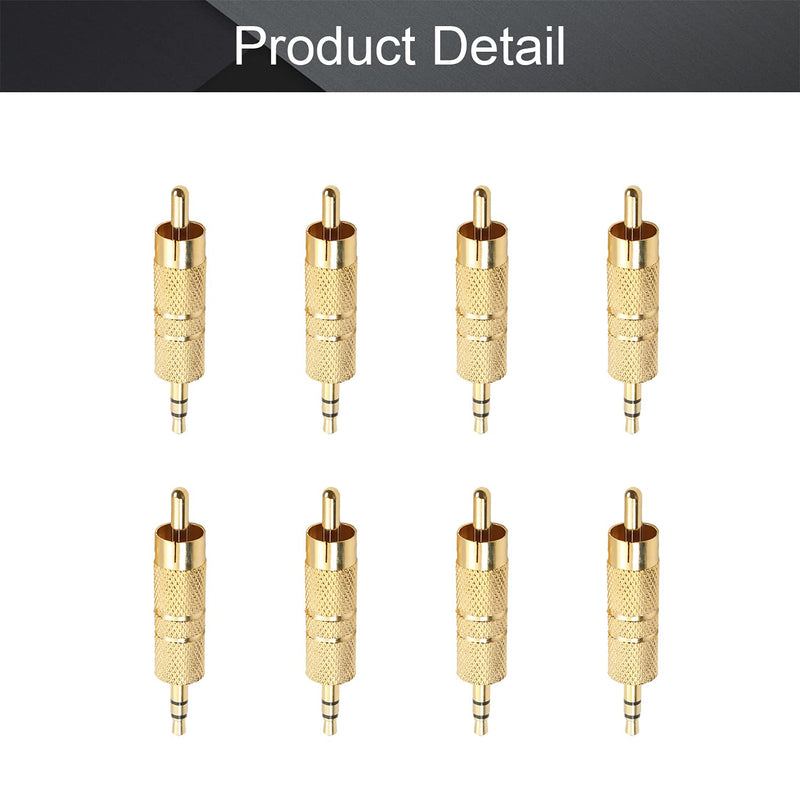 [Australia - AusPower] - Fielect 3.5mm Male to RCA Male Connector Stereo Audio Video Adapter Coupler Converters Zinc Alloy 8Pcs 8Pcs 3.5mm Male to RCA Male 