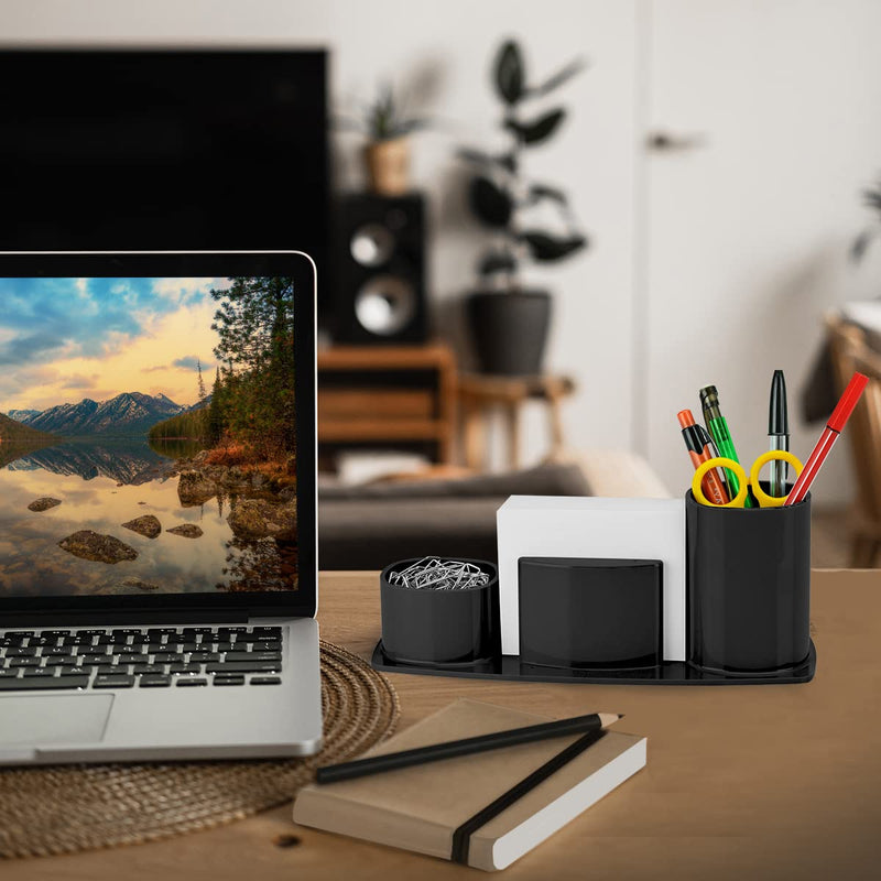 [Australia - AusPower] - Acrimet Millennium Desktop Organizer Holder for Pen, Pencil, Clip, Paper and Desk Accessories (Plastic) (Paper Included) (Black Color) 