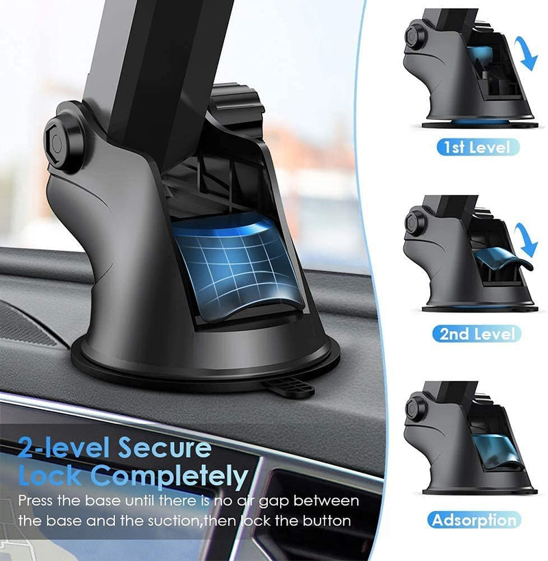 [Australia - AusPower] - Car Phone Holder Mount, Mobile Cell Phone Cradle [Strong Suction] Universal Automobile Dashboard Windscreen Vent Stand Compatible with iPhone 13 Samsung 