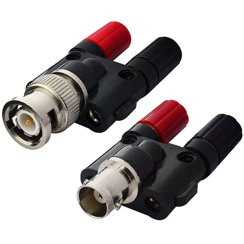 [Australia - AusPower] - onelinkmore BNC Kits 4 Type BNC Male Female to 2X 4mm Dual Banana Female Male Socket Binding Post RF Coax Coaxial Splitter Connector BNC Banana Adapter 
