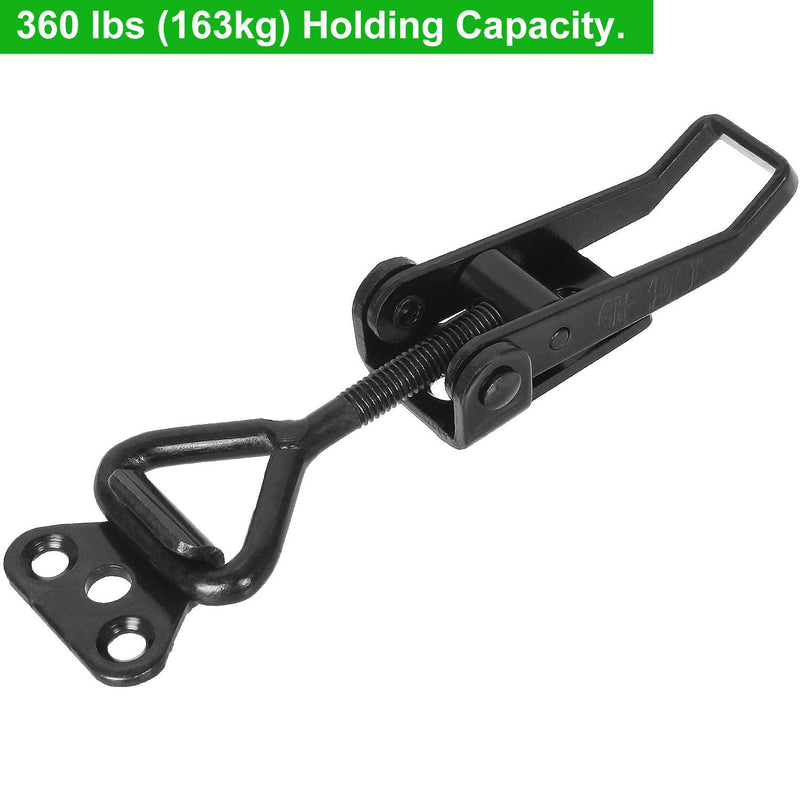 [Australia - AusPower] - 8 Pack Adjustable Toggle Clamp, 360 lbs Holding Capacity Toggle Latch Hasp Clamp GH-4001 Quick Release Pull Latch Metal Draw Latch for Door, Box Case Trunk, Smoker Door, Jig Black-8PCS 