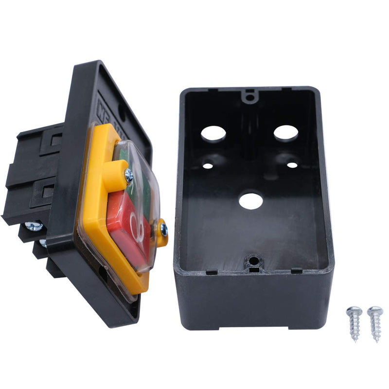 [Australia - AusPower] - mxuteuk Waterproof Push Button Switch Motor On Off Switch Start Stop Switch Self Lock Mechanical Equipment Control Station 10A AC 220V/380V KAO-10KH 3 Phase On/Off Switch with Box 