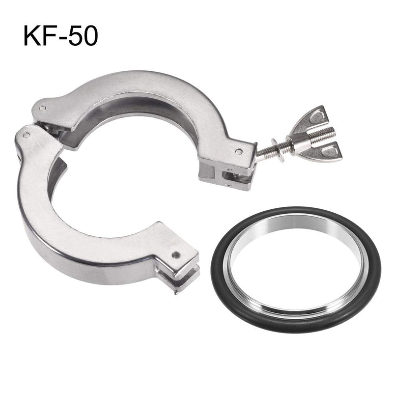 [Australia - AusPower] - uxcell 2 Pcs Aluminum Vacuum Clamp 90mm X 60mm KF50 Single Pin Clamp Wing Nut W Center Ring for Ferrule TC 