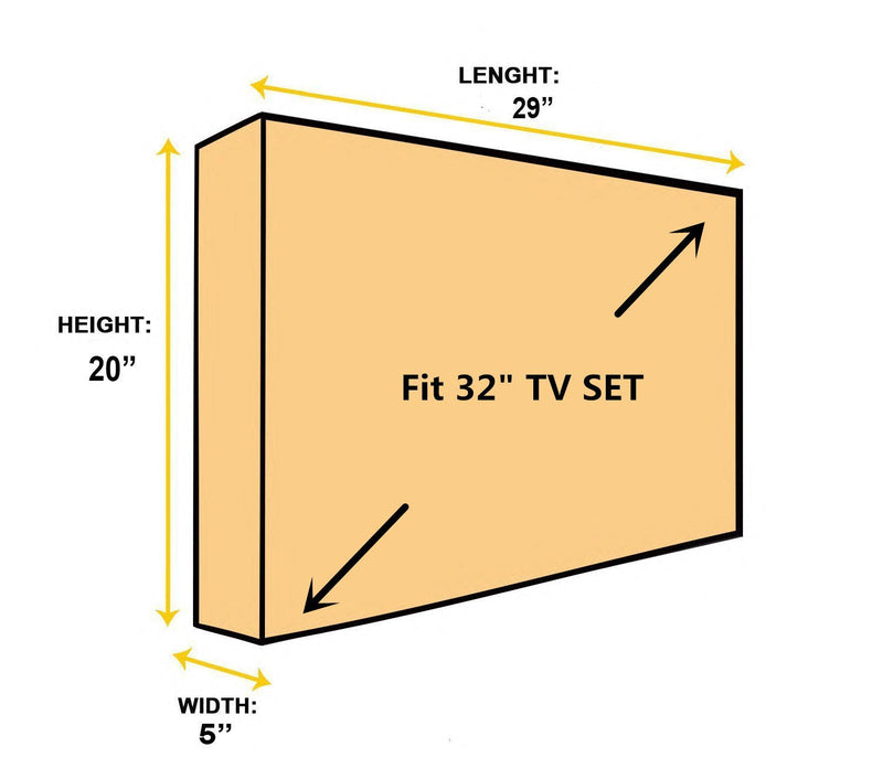 [Australia - AusPower] - acoveritt Outdoor 32" TV Set Cover,Scratch Resistant Liner Protect LED Screen Best-Compatible with Standard Mounts and Stands (Beige) 