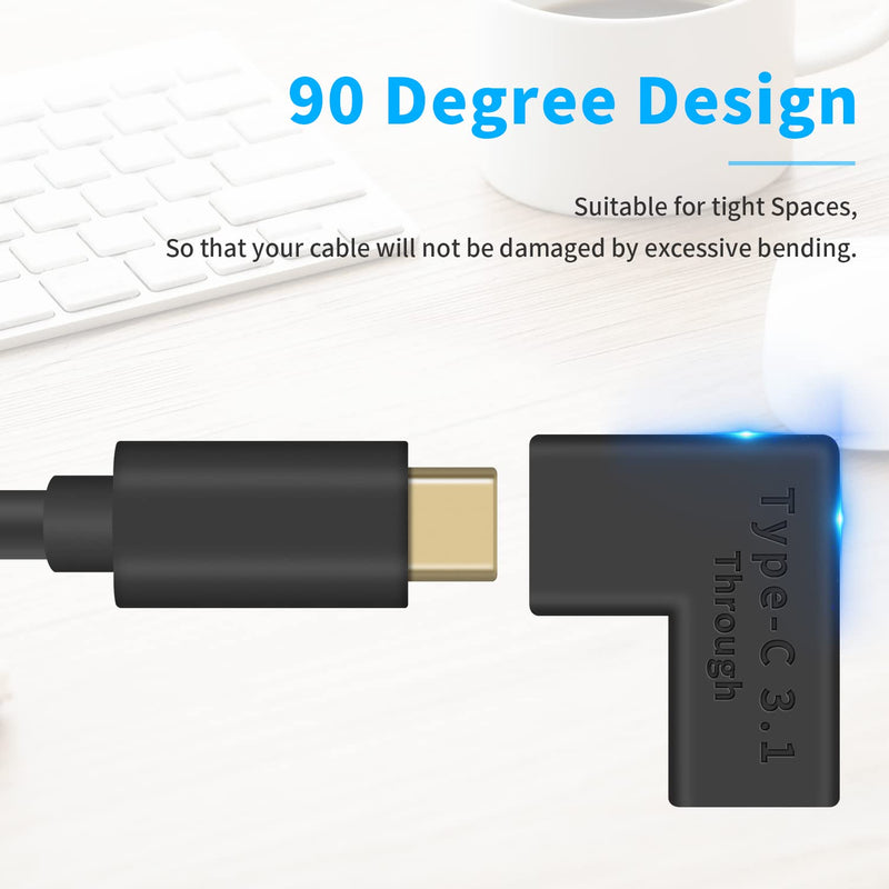 [Australia - AusPower] - Poyiccot 90 Degree USB C Female to Female Adapter Coupler, Right Angle USB C Coupler, 10Gbps USB Type C 3.1 Extension Adapter, Support Fast Charging & Data Transfer for Laptop, Mobile Phone USB C Right Angle 