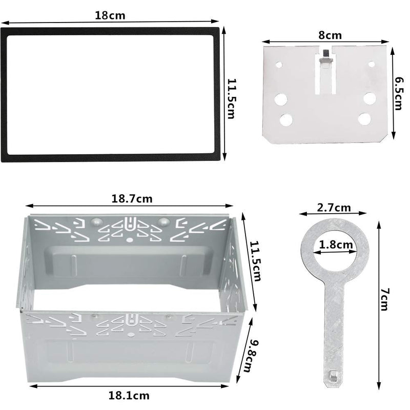 [Australia - AusPower] - QLOUNI Double Din Installation Kit, Universal Double DIN Installation Cage Kit Slot Metal Car Stereo Radio Mounting Frame, Compatible for Passat/MK3/Jetta Panel Frame 