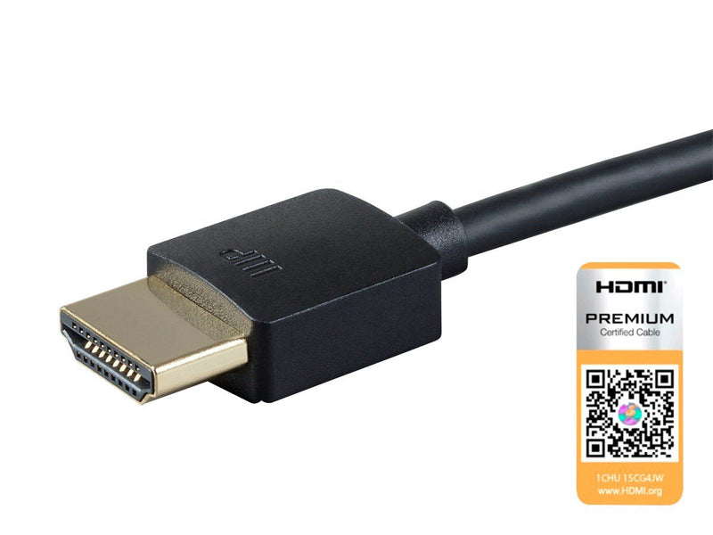 [Australia - AusPower] - Monoprice High Speed HDMI Cable - 1 Feet - Black| Certified Premium, 4K@60Hz, HDR, 18Gbps, 36AWG, YUV, 4:4:4 - Ultra Slim Series 1 Pack 