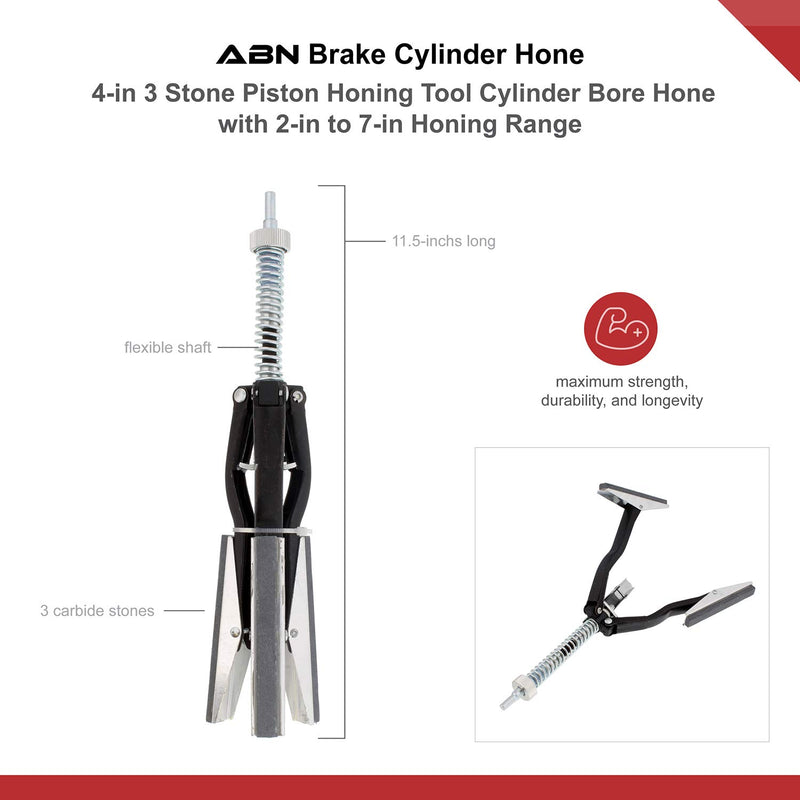 [Australia - AusPower] - ABN Brake Cylinder Hone – 4in 3 Stone Piston Honing Tool Cylinder Bore Hone with 2in to 7in Honing Range 