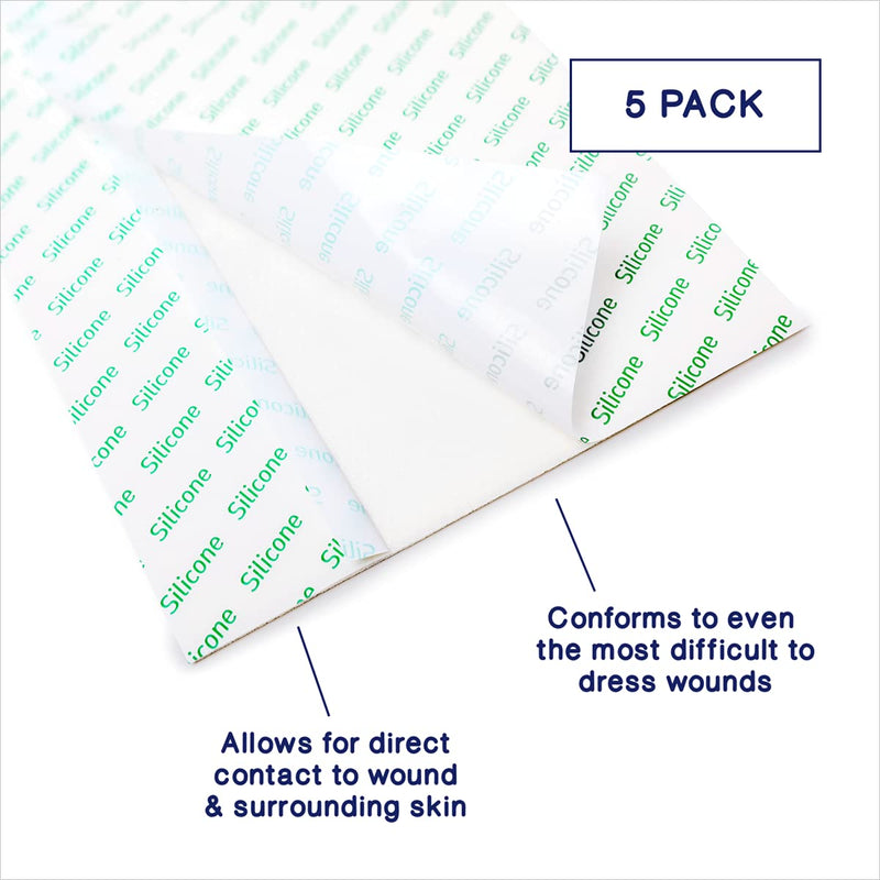[Australia - AusPower] - MedVance Transfer Silicone Foam Dressing, 8"x20" (5 Pack) 