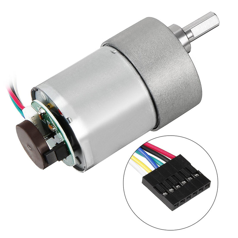 [Australia - AusPower] - uxcell Gear Motor with Encoder DC 24V 530RPM Gear Ratio 18.8:1 D Shaft Metal Encoder Gear Motor Silver 37Dx52L mm for Robot RC Model DIY Engine 
