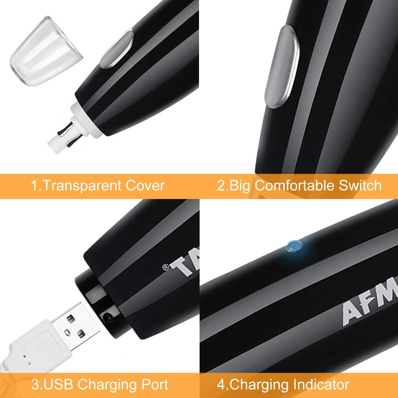 [Australia - AusPower] - Electric Eraser for Artists, AFMAT Electric Eraser Kit,140 Eraser Refills, Rechargeable Electric Erasers for Drafting, Electric Pencil Eraser, Battery Operated Eraser for Drawing Pencils, Crafts, Arts Black 1 Pack 