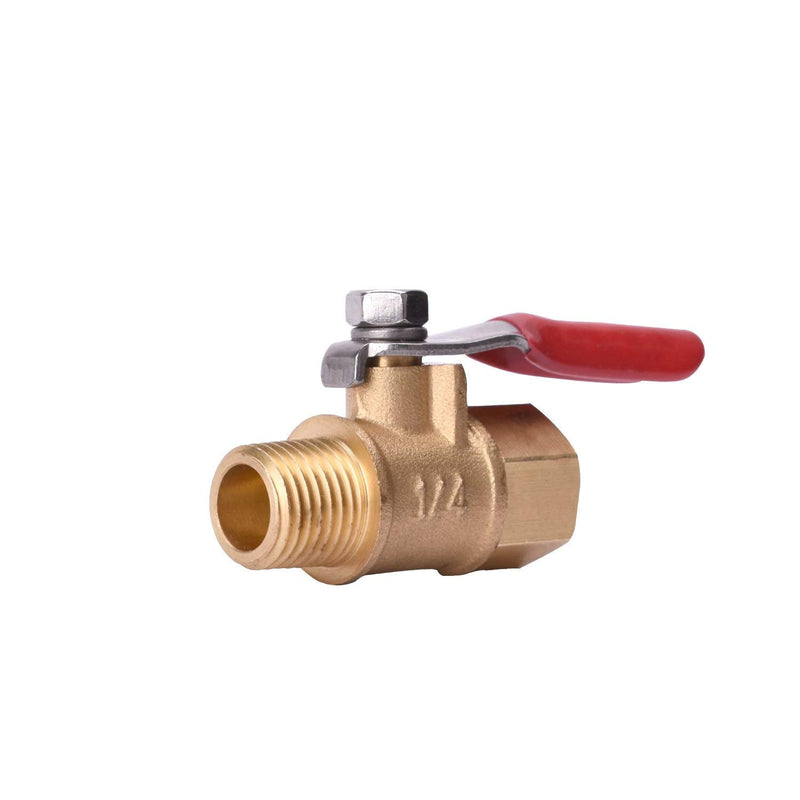 [Australia - AusPower] - WYNNsky 1/4" Heavy Duty Air Compressor Brass Ball Valve Shut Off Switch, 1/4 Inch Male And Female NPT Thread Pipe Fitting 