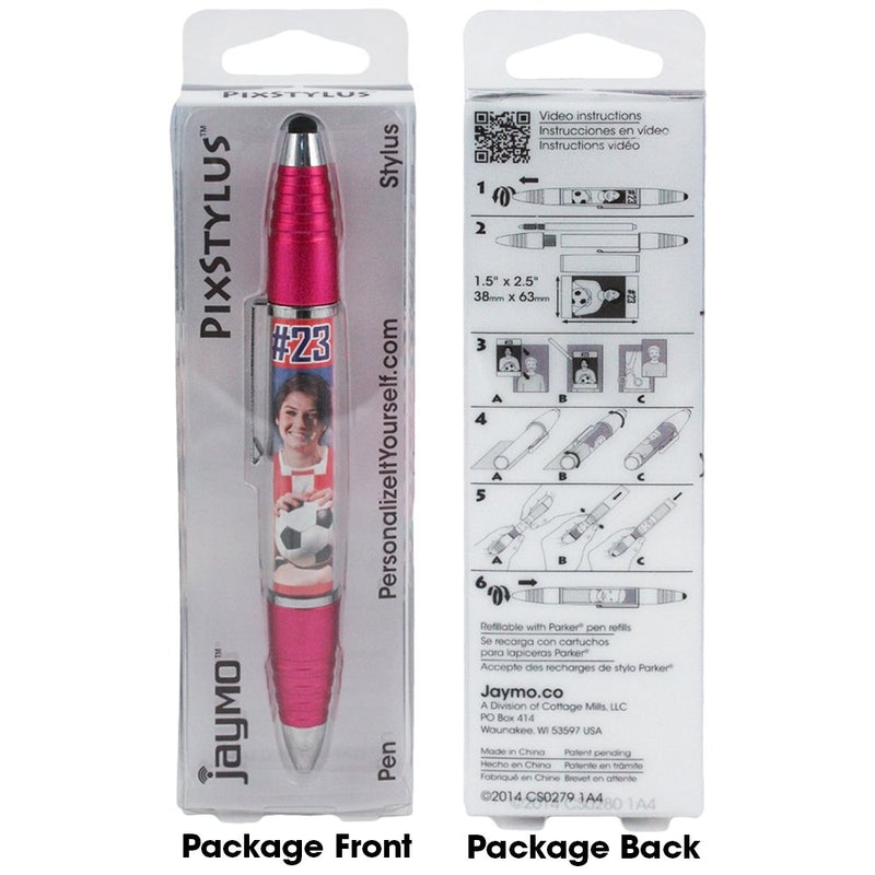 [Australia - AusPower] - Pink - PixStylus 2 in 1 Personalized Pen and Stylus Combo – DIY, Create your own custom stylus/pen – Just insert a photo or design your own insert at PersonalizeItYourself.com Pink 