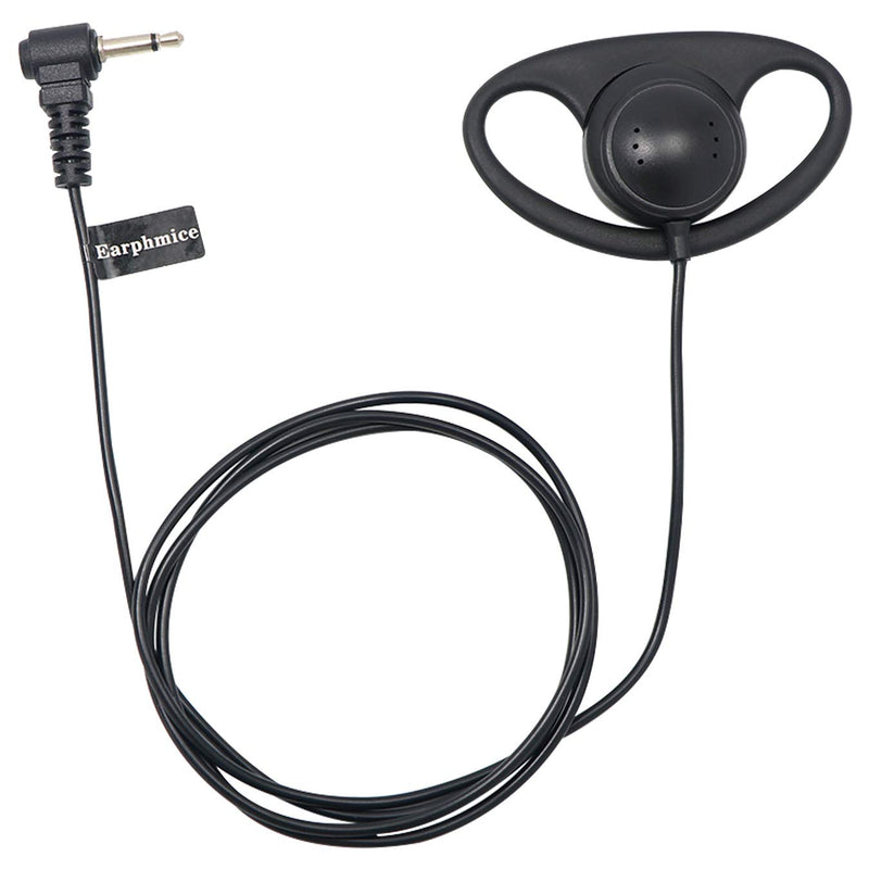 [Australia - AusPower] - 3.5mm Listen Only Earpiece, Soft Rubber D Shape Earhook 1 Pin Headset Earpiece for Two Way Radios Speaker Mics (Pack of 5) 