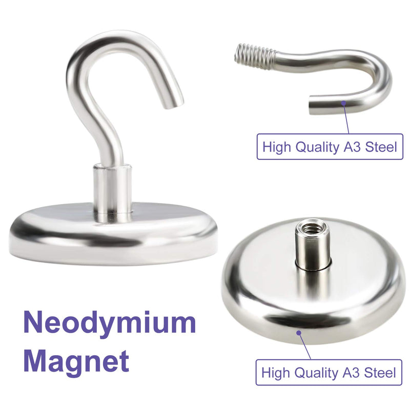 [Australia - AusPower] - BAVITE Strong Magnetic Hooks,110 LBS Heavy Duty Neodymium Magnet Hook(Pack of 4) 32mm-4P 