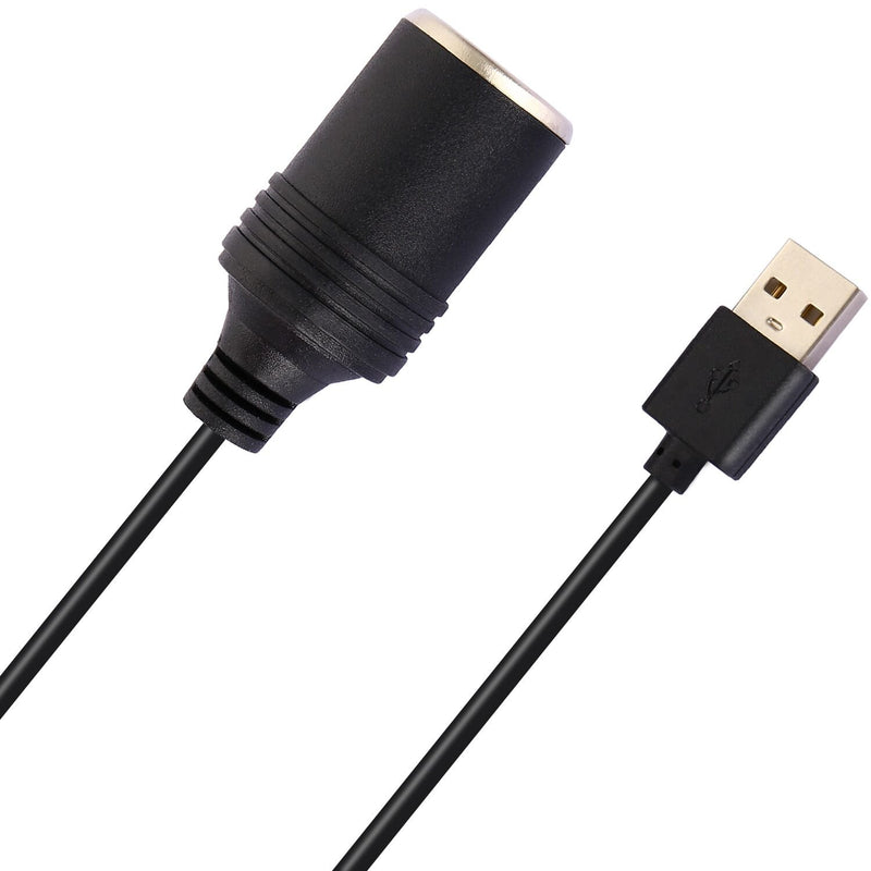 [Australia - AusPower] - Apoi USB A Male to 12V Socket Female Cable Adapter-Black (10.5ft) 10.5ft 
