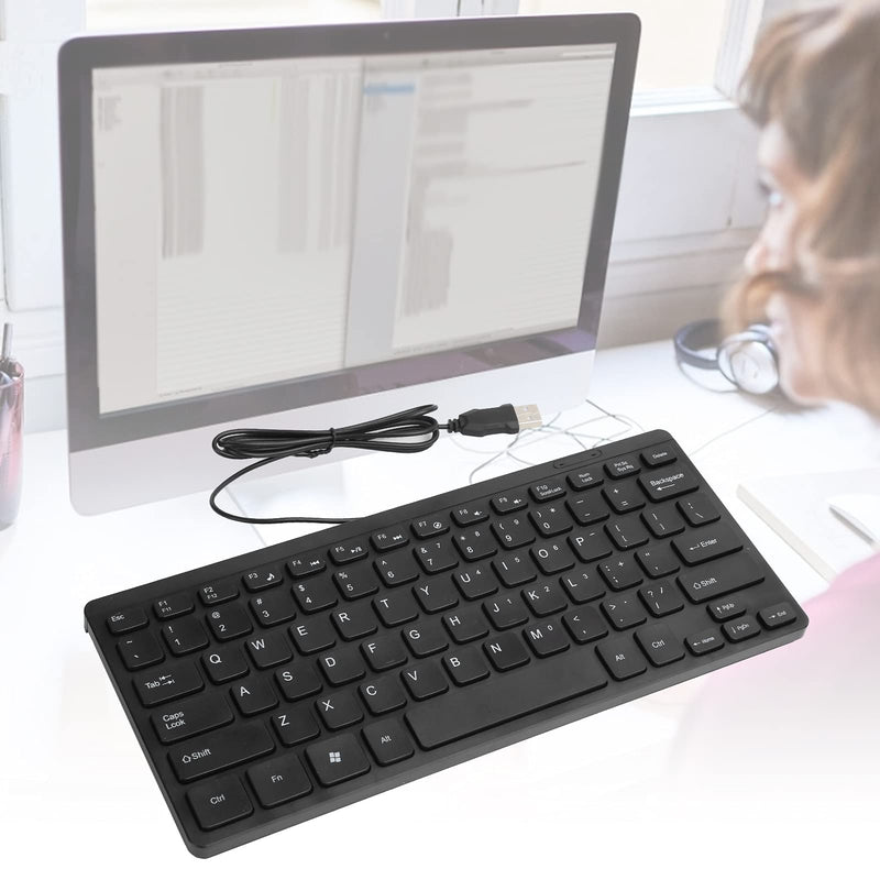 [Australia - AusPower] - K1000 Wired USB Mini Keyboard, Waterproof Portable Keyboard Wired, Save Space, Plug and Play Compact Small Keyboard for Win PC 