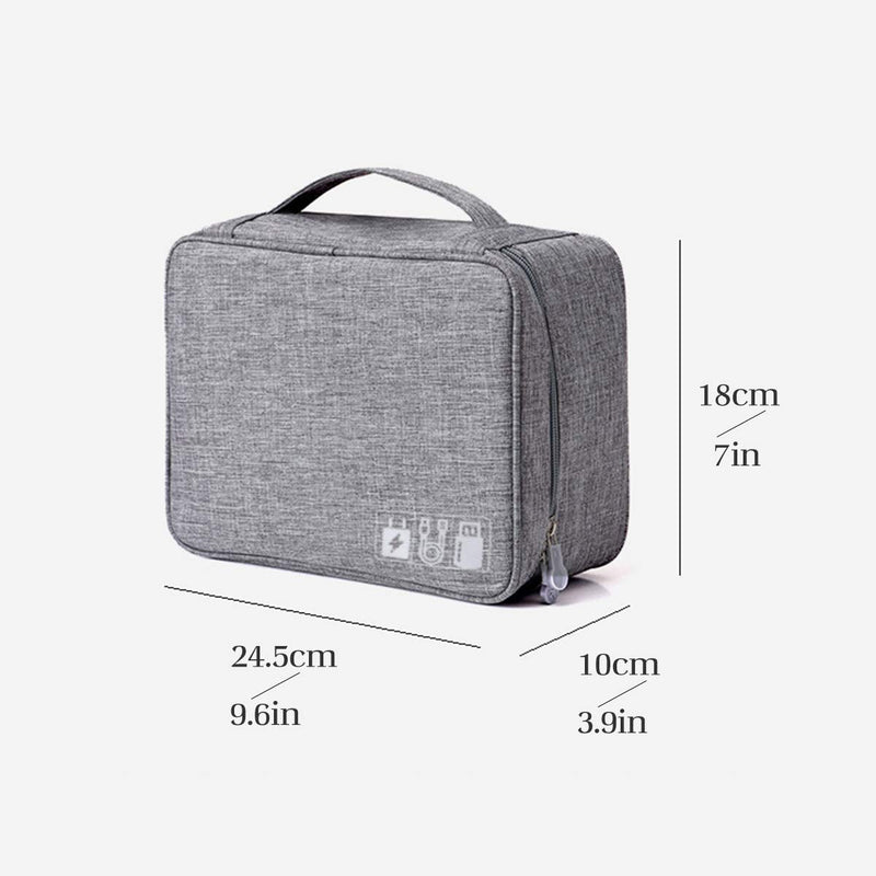 [Australia - AusPower] - Electronics Organizer, OrgaWise Electronic Accessories Bag Travel Cable Organizer Three-Layer for iPad Mini, Kindle, Hard Drives, Cables, Chargers (Two-Layer-Grey) Two-Layer-Grey 
