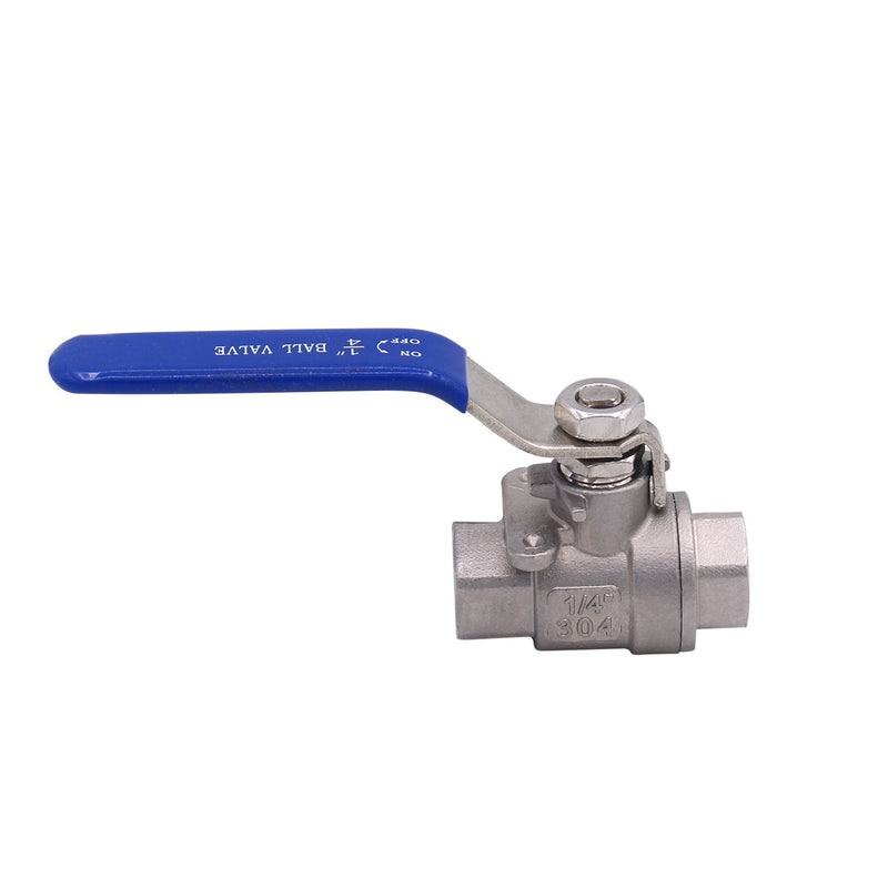 [Australia - AusPower] - DERNORD Ball Valve Stainless Steel 304 3/8" NPT Heavy Duty for Water, Oil, and Gas with Blue Locking Handles (Pack of 2) 3/8 Inch 