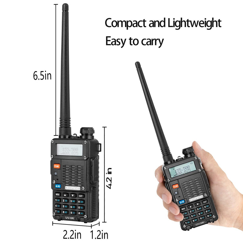 [Australia - AusPower] - Ham Radio, Baofeng UV-5R Pro Radio, 128 Channels Programmable Dual Band Handheld Two-Way Radios, Portable Walkie Talkies Long Range with Rechargeable Battery(3800mAH+1800mAH), Charger, Earpieces, Mic 