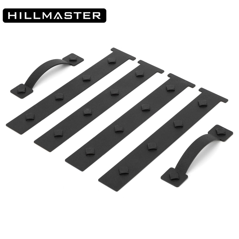 [Australia - AusPower] - HILLMASTER Garage Door Magnetic Decorative Hardware, 6 Pieces Rectangle Garage Door Magnets Accents Curb Appeal Faux Hinges and Handles Garage Door Decor Hardware Kit, Black(4 Hinges+2 Handles) 1-Car Garage Door 